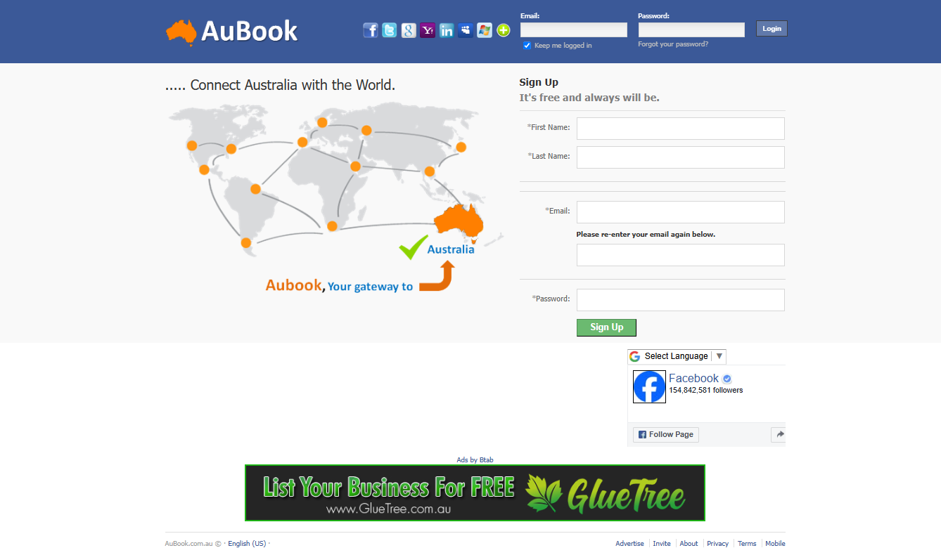 The AuBook website